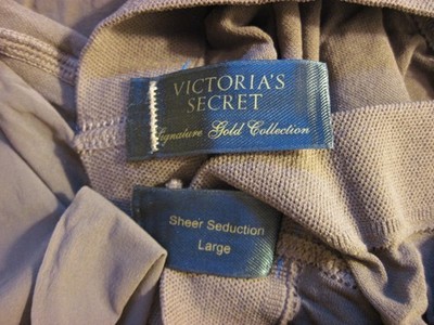 2 Victoria's Victoria Secret Sheer Seduction Sheer to Waist Pantyhose LARGE Mink