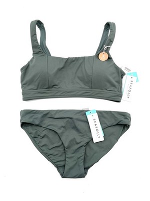 Seafolly Bikini Set Active Größe 36 Cup D Oliveleaf Khaki Tank Bra Hipster