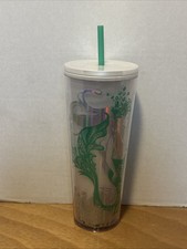Starbucks Pearl Mermaid Cup Siren Spearmint Iridescent Tumbler 24oz Venti New.