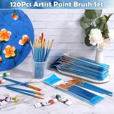 Paint Brushes for Acrylic Painting 120 Pcs Set Bulk Multipurpose Canvas