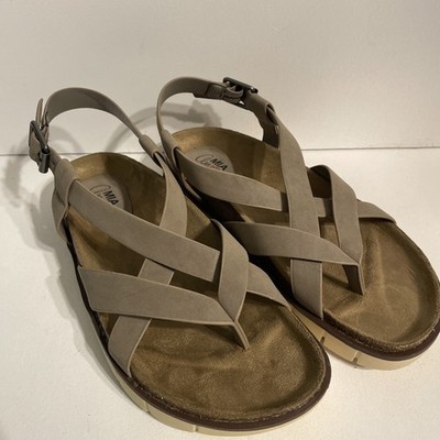 Mia Amore Women's Elain Footbed Sandals taupe size 8 M￼
