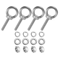 4-Sets Stainless Eyebolt M6x32mm Shoulder Lifting Eye Bolt with Nuts Washers