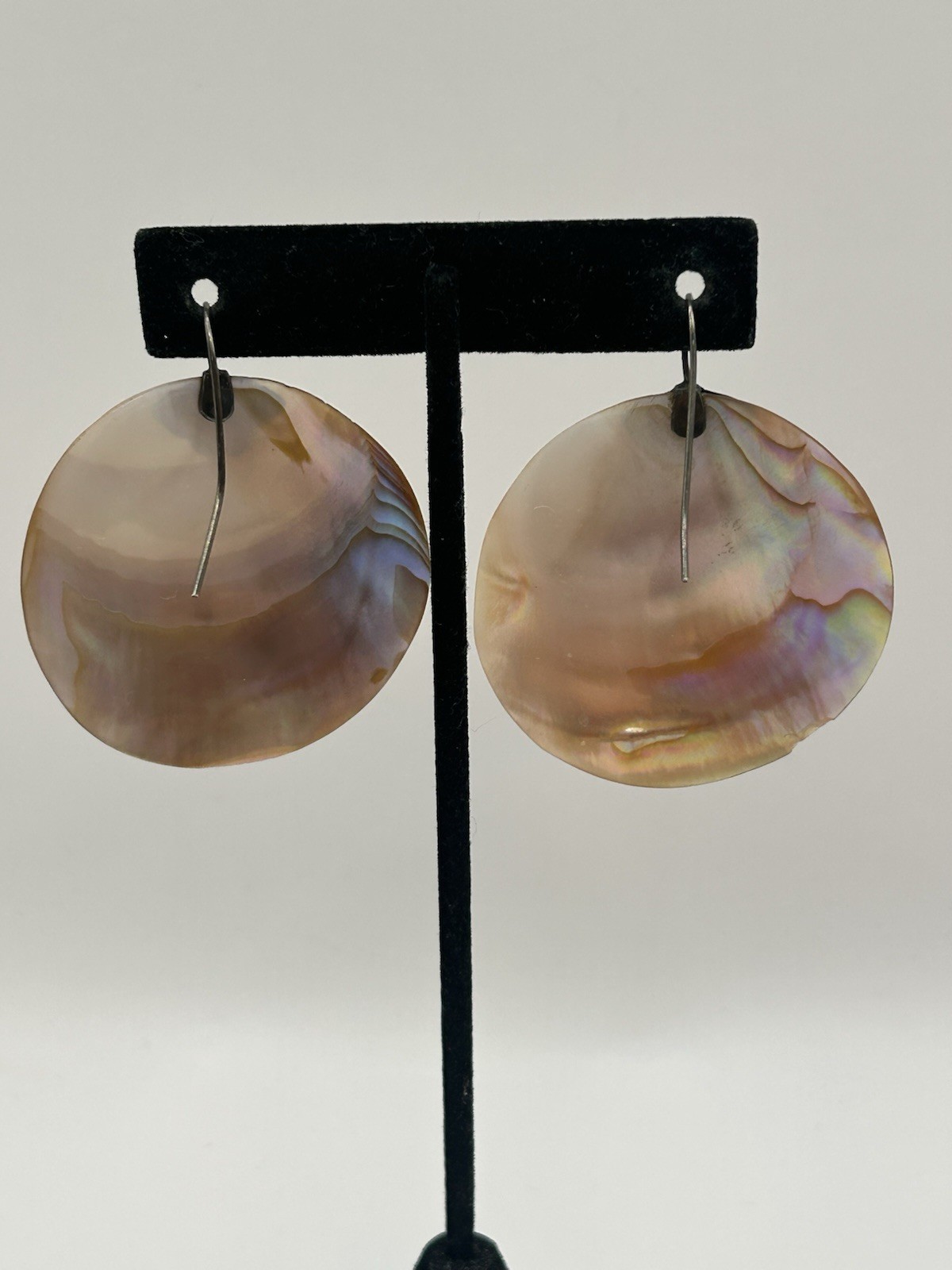Sterling Silver Abalone Shell Dangle Earrings Vin… - image 3