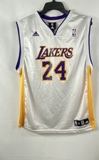 Adidas Boys Kobe Bryant 24 Los Angeles Lakers Jersey White Sz XL 18-20