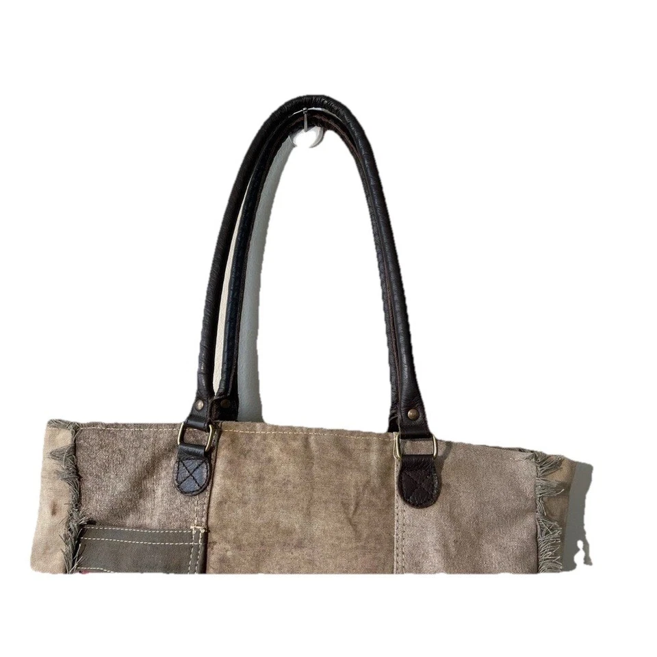 Vintage Addiction Tote Bag Recycled Tent Embroidered Textiles Distressed Boho - Image 3 of 4