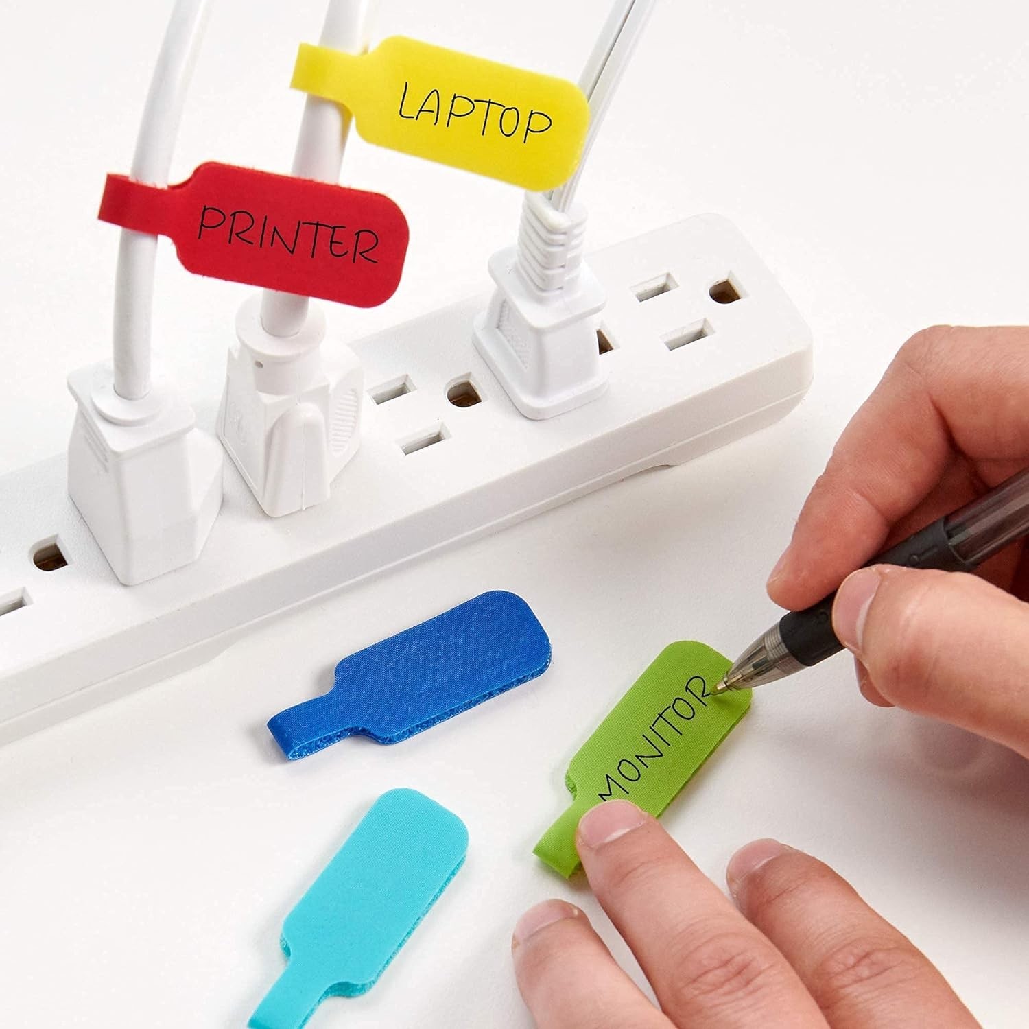 Ultimate Cable Management Bundle - 40 Heavy Duty Ties & Colorful Labels Included