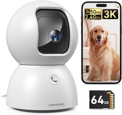 Smart 3K Indoor Dome Security Camera with AI Human/Pet/Facial Detection, 360° Pa