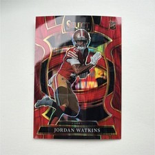 2025 Panini Select Concourse Jordan Watkins #18 Red Shock Prizm 26/249 Rookie