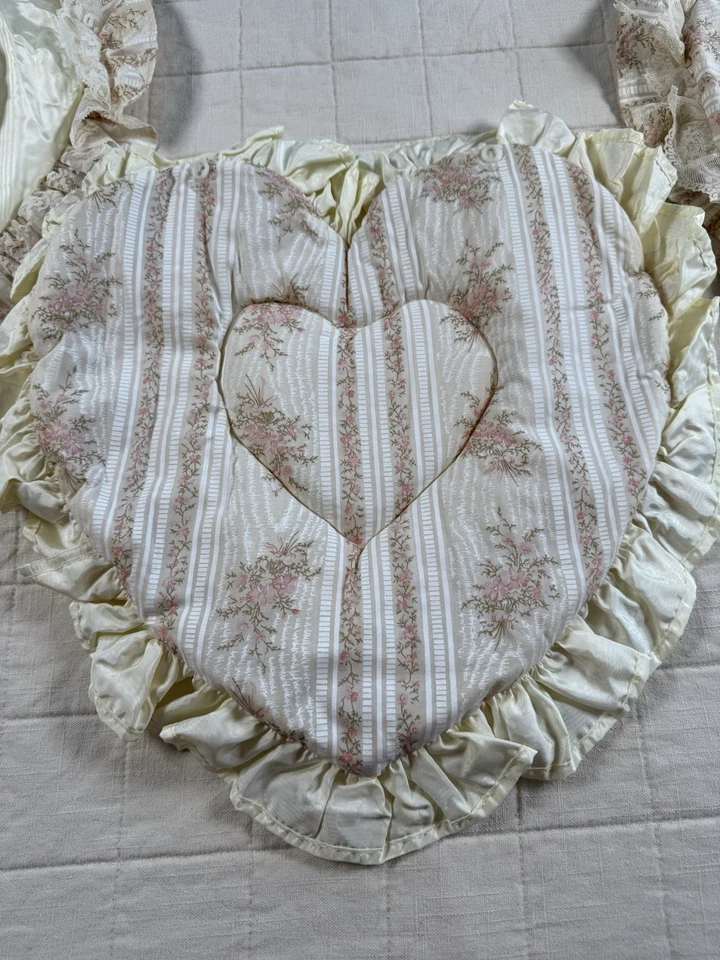 Judi-S Heart & Round Pillow Nursery Girl Decor Set Victorian Cottagecore Lace - Image 3 of 4