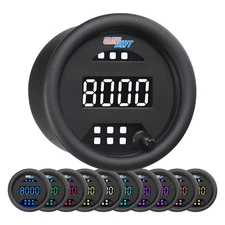 GlowShift 10 Color Digital 9,999 RPM Tachometer Gauge with Built-in Shift Lig...