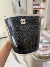 Chanel Camellia bucket SS2018 blue PVC small ...
