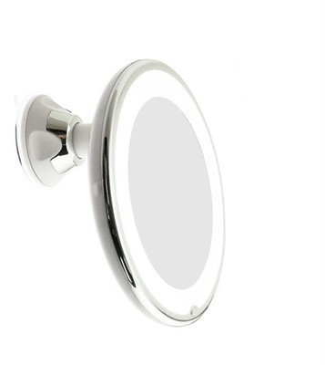 JiBen LED Lighted 10X Magnifying Makeup Mirror with Power Locking Suction Cup...