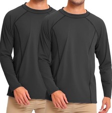 2-Pack UPF 50 Men s Long Sleeve Rash Guard Swim Shirt Cooling, Moisture Xl