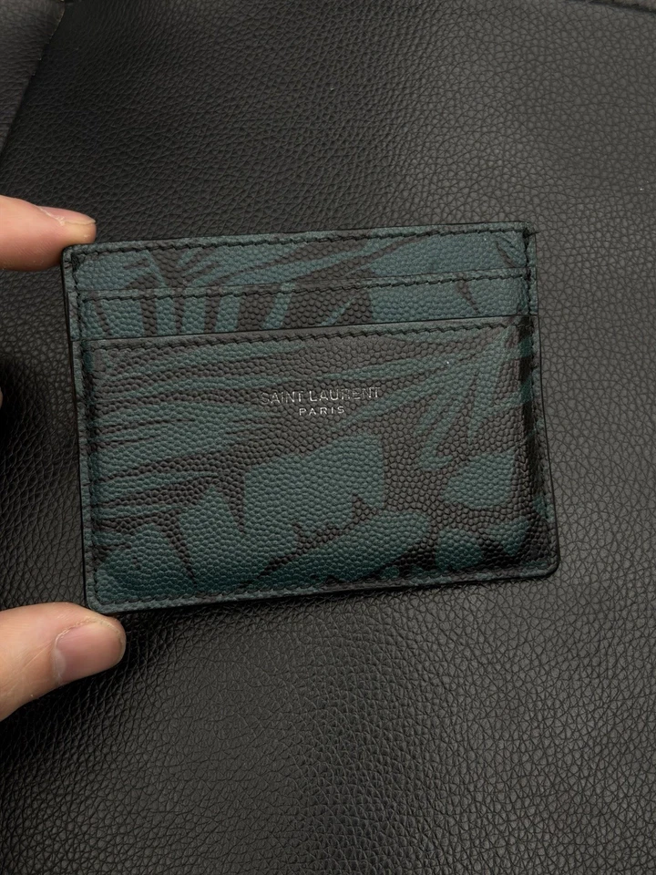 SAINT LAURENT PARIS CARD HOLDER LEATHER GREEN AUTHENTIC - Image 4 of 4