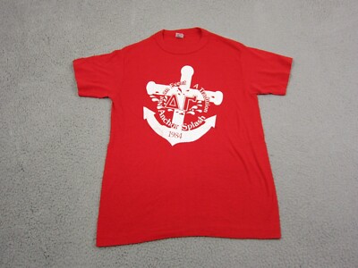 Vintage Delta Gamma Shirt Mens Large Red Made in USA Anchor Splash Single Stitch