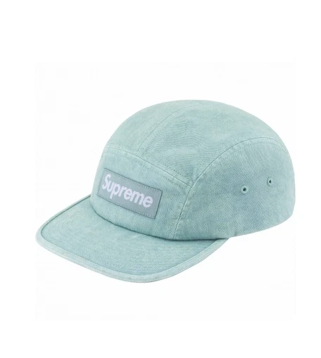 Casquette de camp en denim Supreme comme neuf SS24 livrée en main boîte à épeler rapide logo