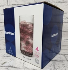 Luminarc Tacoma Cooler Drinking Beverage Glasses Set of 4 Clear 16 oz. Drinkware