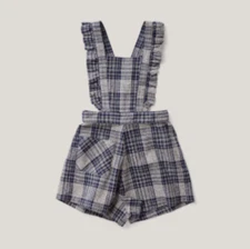 NWT Soor Ploom Jojo Playsuit Vintage Plaid 6YR Ruffle Overalls Jumper Romper