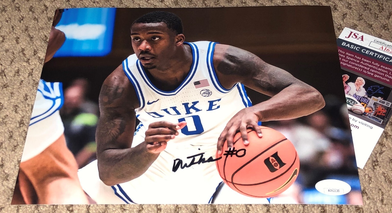 DARIQ WHITEHEAD SIGNED 8X10 PHOTO JSA DUKE BASKETBALL AUTOGRAPH BLUE DEVILS AUTO 