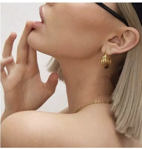 9ct GOLD FILLED HOOP EARRINGS - Picture 5 of 7