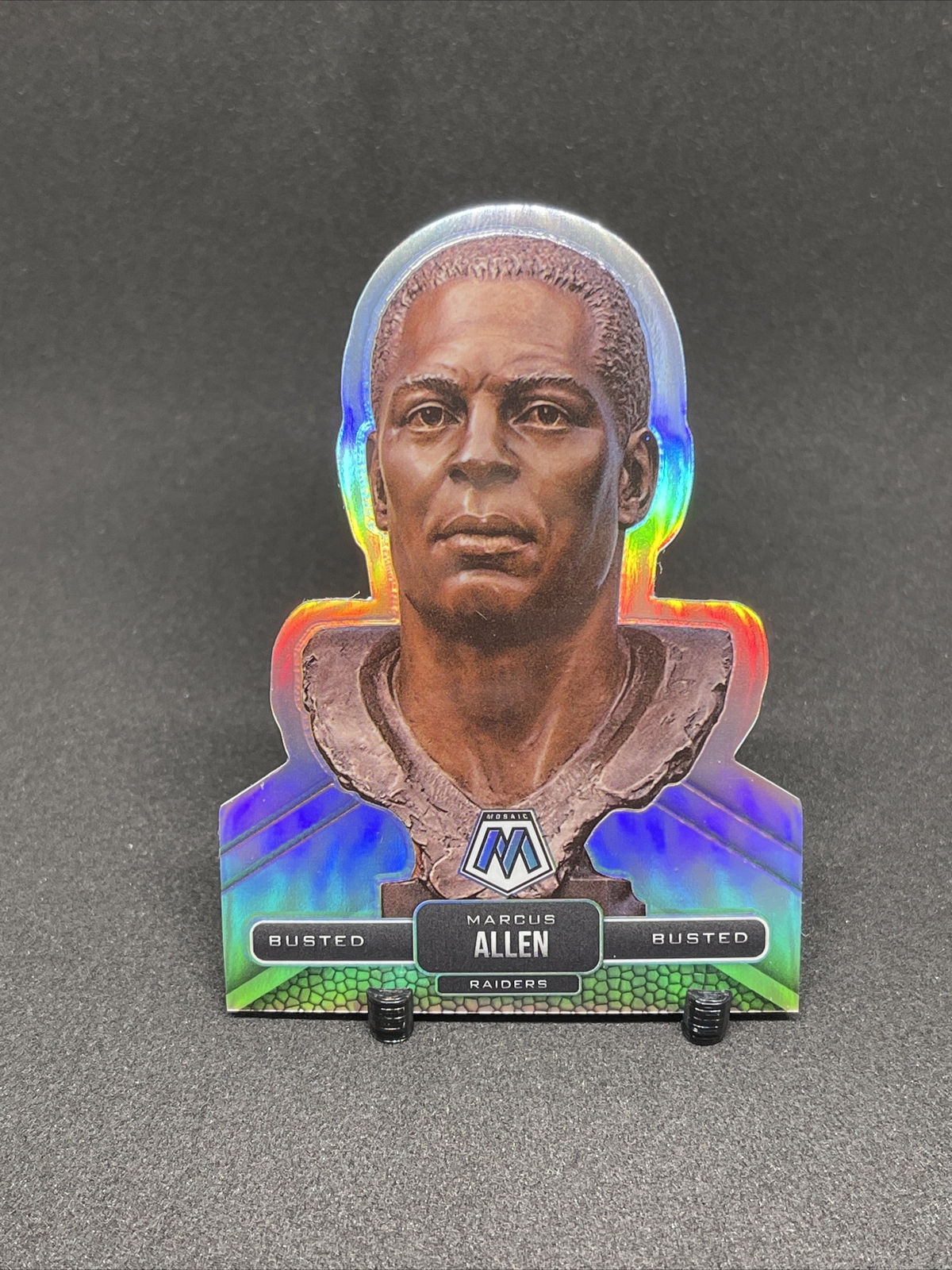 2022 PANINI MOSAIC MARCUS ALLEN BUSTED CASE HIT SSP INSERT #B-17. Sharp