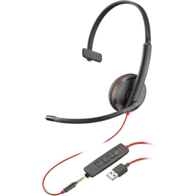 Plantronics Blackwire 3215 USB Type-A Corded Monaural UC Headset 209746-101 NEW