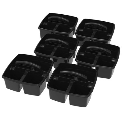3-Compartment Small Caddy   Multipurpose Classroom Organizer with Handle, Bla...