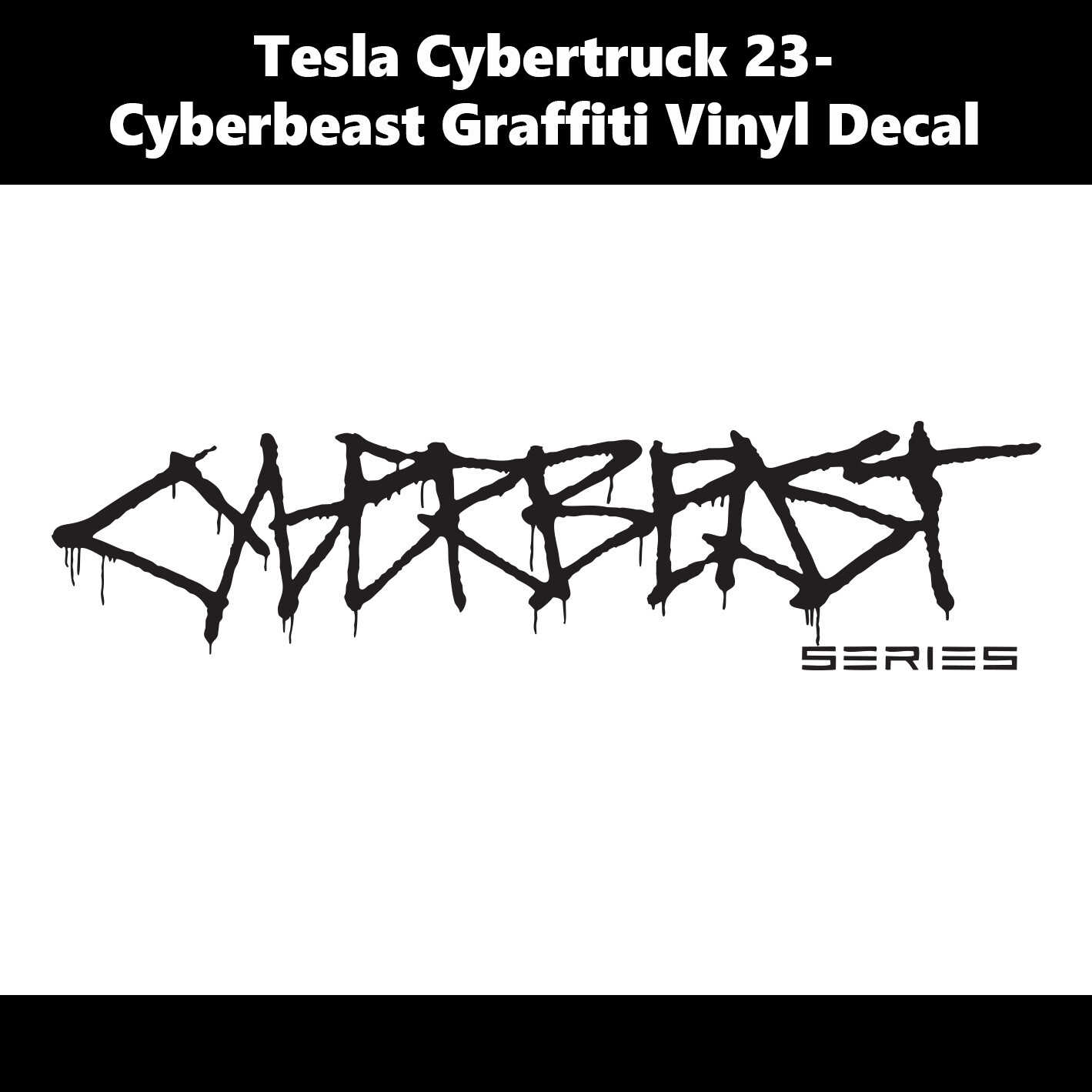 For Tesla Cybertruck Rear Bed Door Cyberbeast Series Graffiti Vinyl Decal