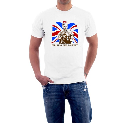 Lord Flashheart T-shirt Woof KING & COUNTRY War WW1 Rik Mayall Blackadder - Picture 6 of 7
