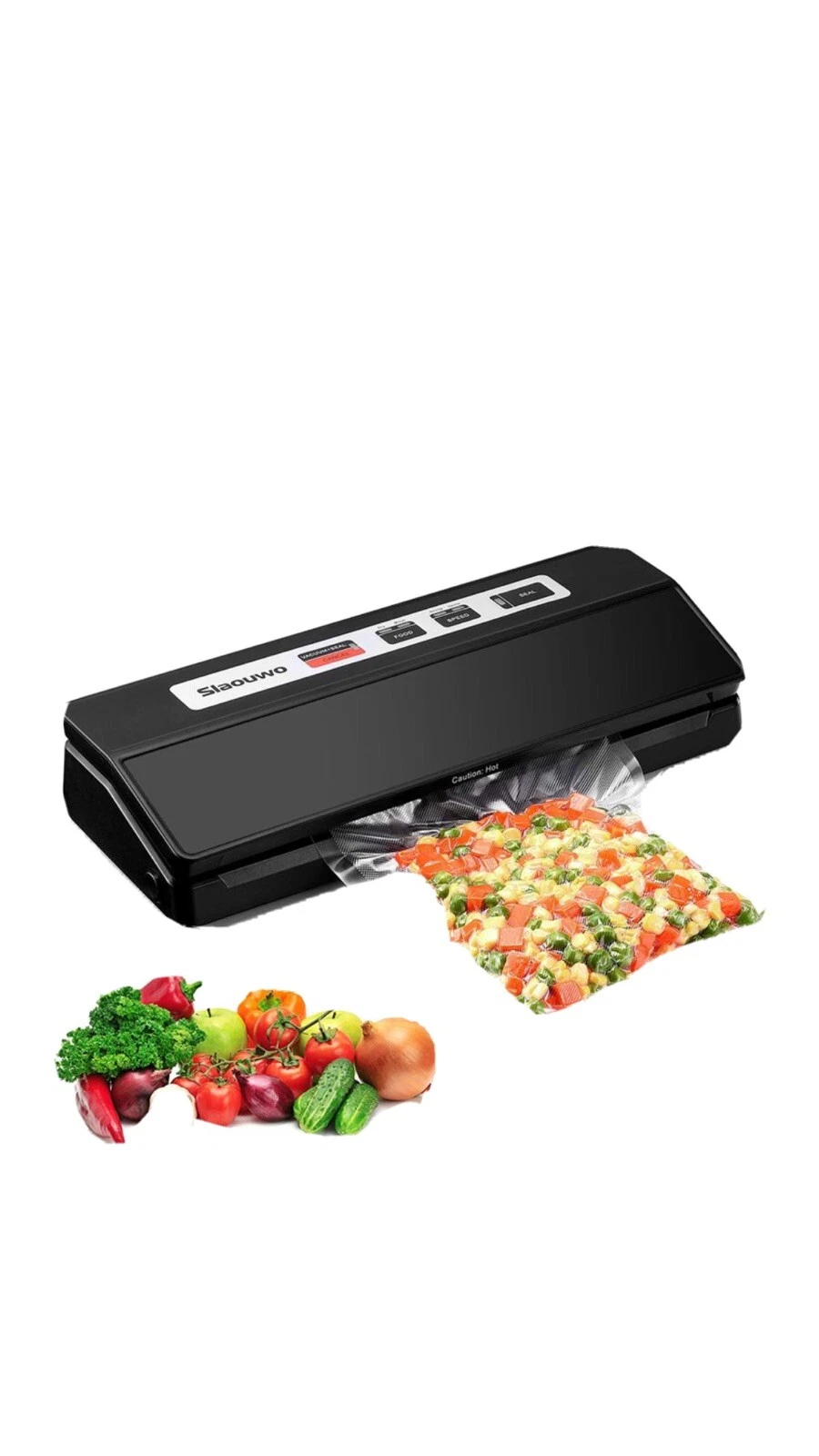 Slaouwo VK Vacuum Sealer Machine 70kPa with Starter Kit, Dry & Moist Food Modes