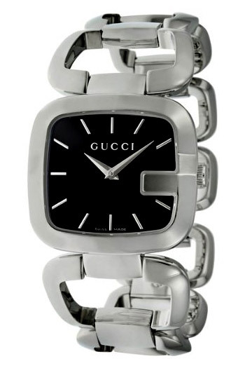 Gucci YA125407 Black G Dial 125.4 Silver Tone Stainless Steel