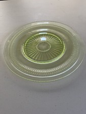 Vintage Uranium Green Glass Plate 11  Light Up Decor Dish
