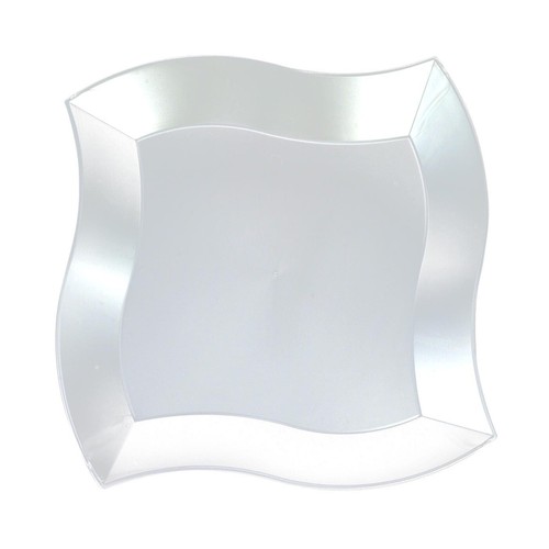Disposable Plastic Dinnerware Set Party Package Square Wave Design Dinner Plates - Picture 17 of 57