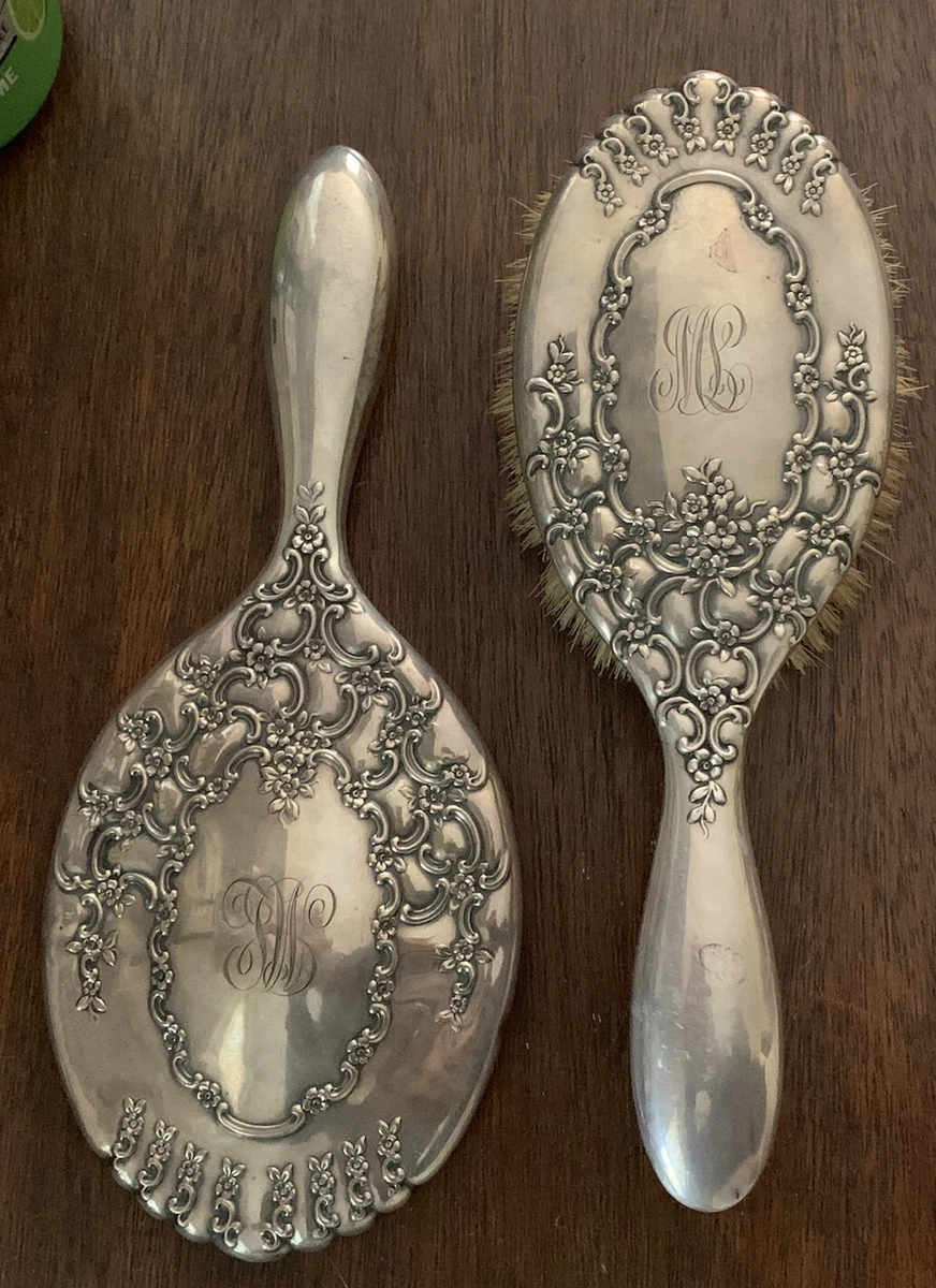 Antique Tiffany And Co Sterling Silver Brush and Mirror Set eBay