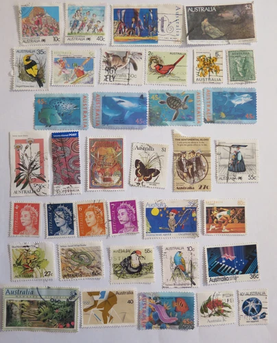 Australia Australian 36 used postage stamps, vintage: most 1970 - 1990
