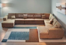 4PC Modern Microfiber U Sectional Sofa Set S04B (Custom Options Available)
