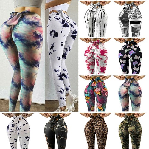 Women Push Up Workout Leggings New Bow 