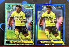 21-22 Topps Merlin Chrome #86 Donyell Malen Aqua Speckl'd & True Blue Refractors