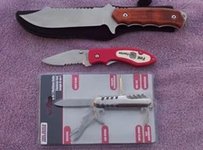 (3)KNIVES--SURVIVAL KNIFE full tang with sheath-MULTI TOOL KNIFE - FOLDING KNIFE