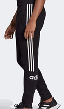 Adidas Men's Heavy Weight Joggers Black/White Stripes New 