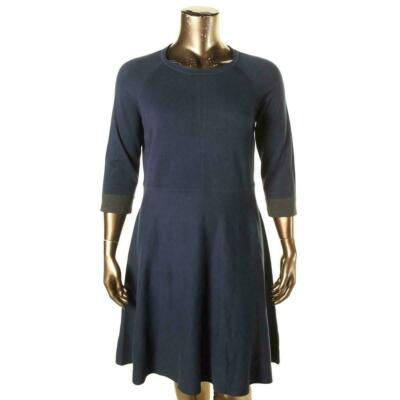 Vince Camuto Womens Plus Fit & Flare Sweater Dress Blue Size 1X | eBay