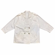 I Multipli Di Krizia Women's Cotton Peacoat | Vintage High End Designer White