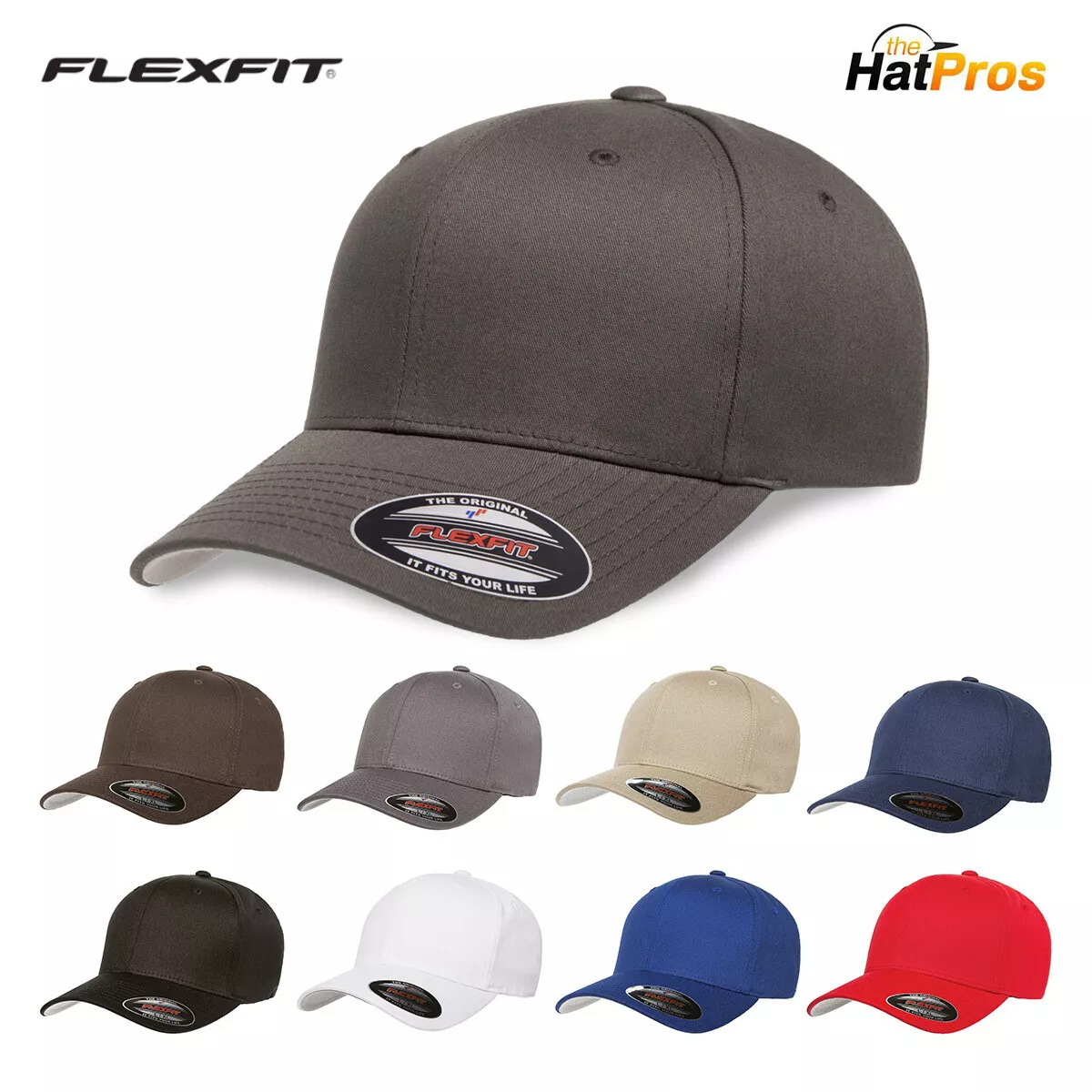 Flexfit Baseball Hat Cap Fitted Flex Fit Ballcap 5001 Blank SIZES S/M L/XL  XXL | eBay