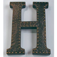 Metal Nailhead Look Rustic Distressed Home Wall Hanging Decor Monogram Initial H