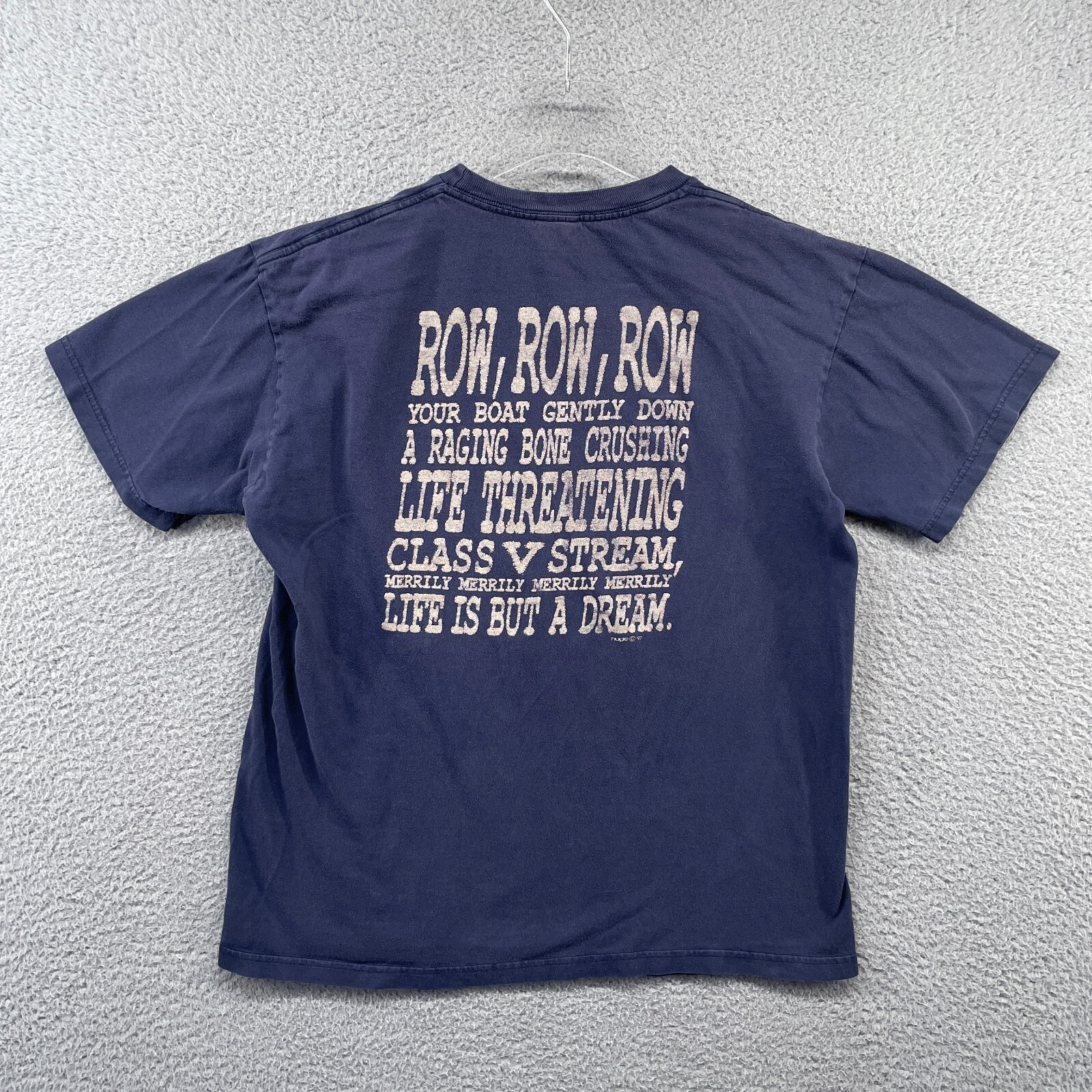 FILA Camicia Vintage Yough River Uomo Blu Medio Acqua Bianca Canottaggio Classe V Stream