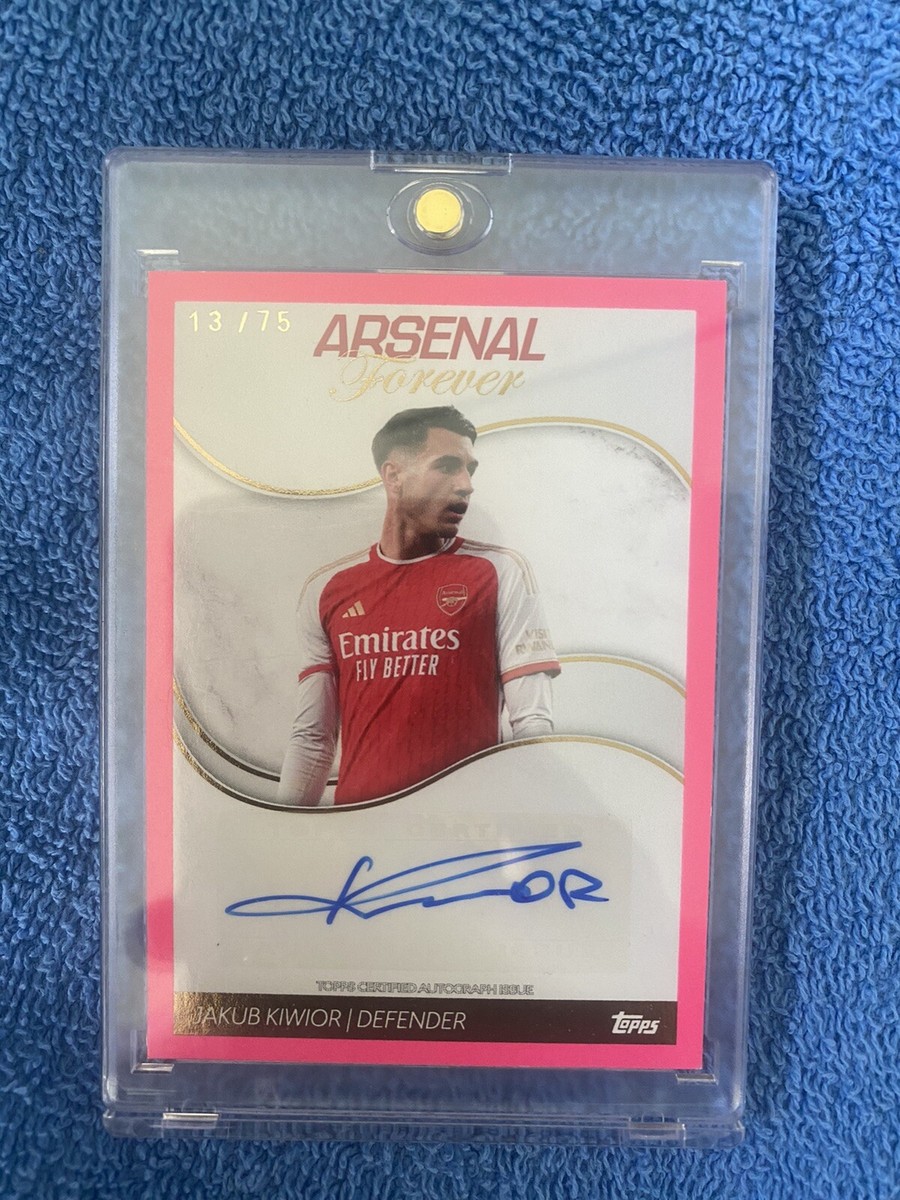 Jakub Kiwior /75 Pink Auto Topps Arsenal FC Forever 2023-24 AM-JK