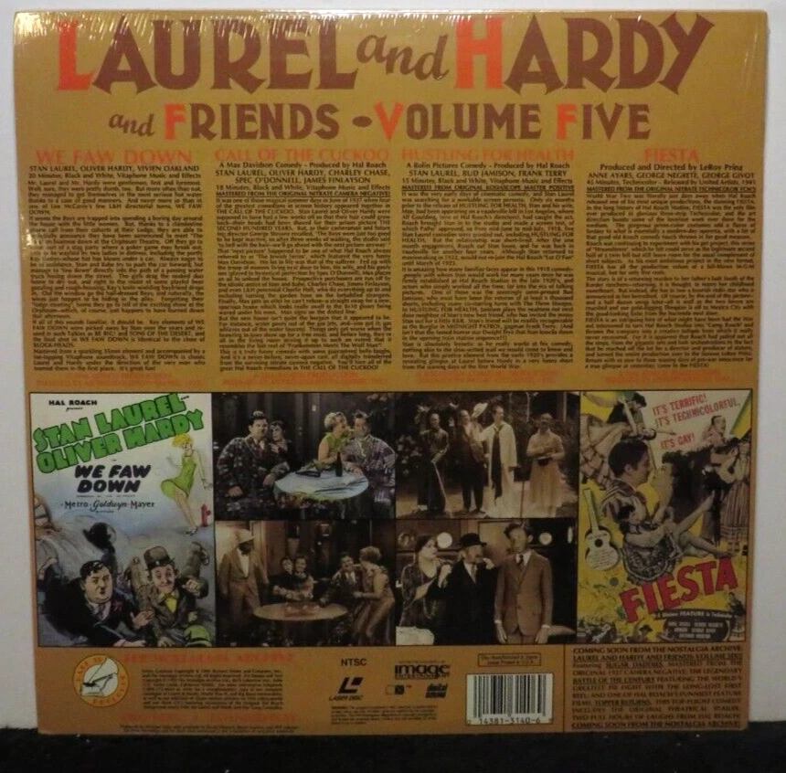 LAUREL & HARDY & FRIENDS VOLUME FIVE SEALED LASER DISC Foto 2 de 2