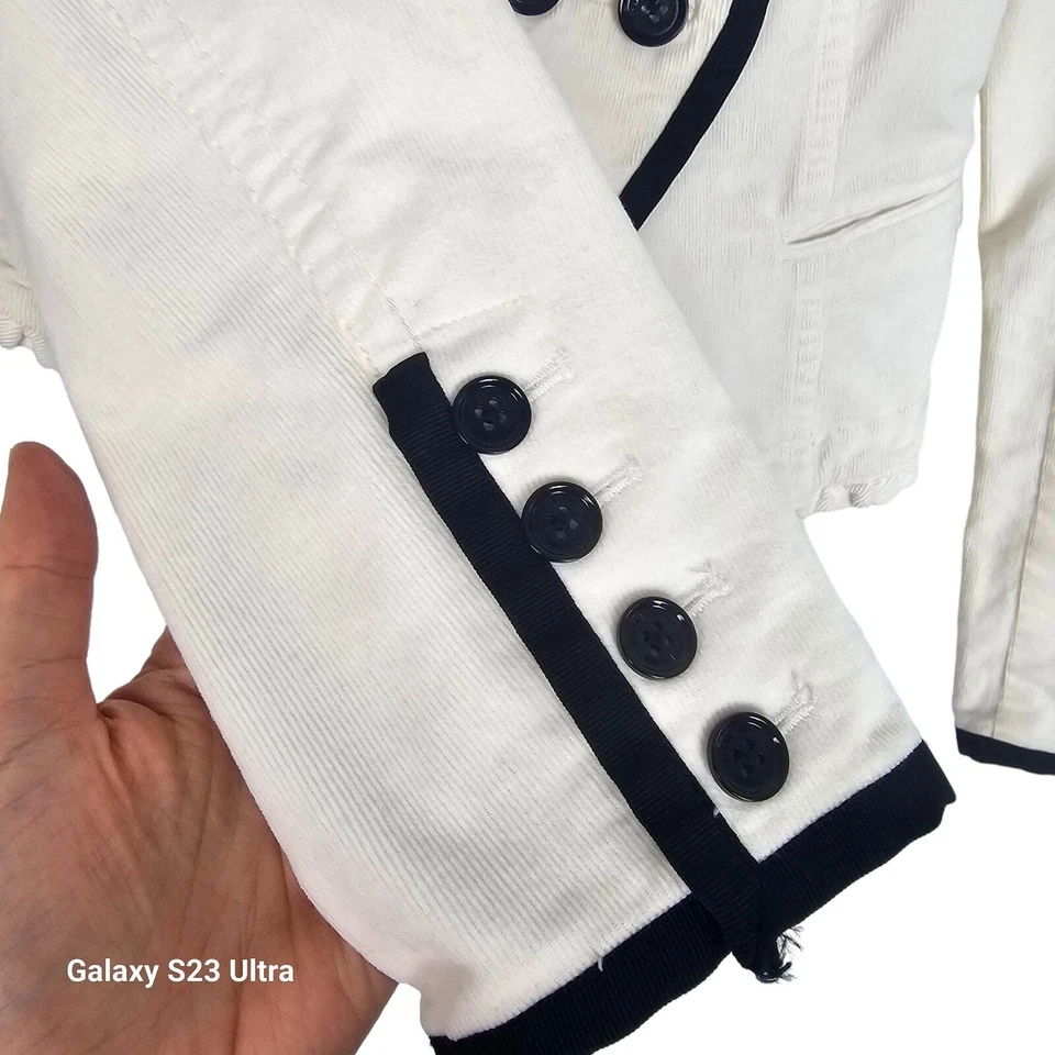 White House Black Market Blazer Crop Blazer Women 4 Ivory Corduroy Blazer Womens - Image 4 of 4