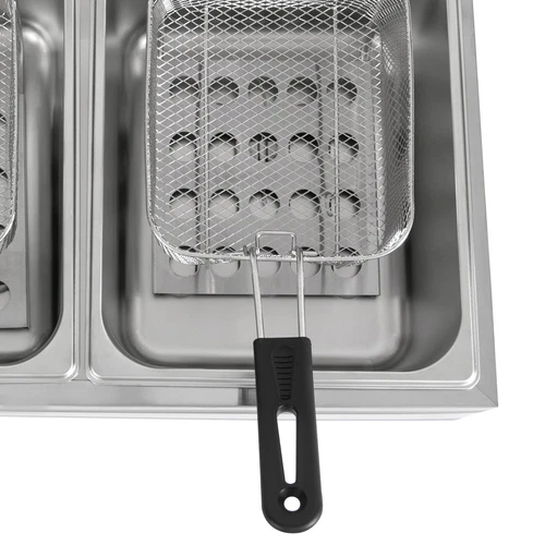 12L Gastro Friteuse Edelstahl Elektro Fritöse Doppel Fritoese mit Frittier 5000W - Bild 18 von 24