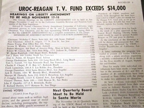 10 8 1966 Brochure UROC Ronald Reagan CA Governor Election Campaign 